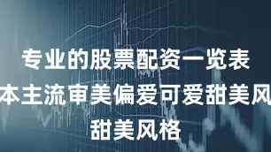 专业的股票配资一览表日本主流审美偏爱可爱甜美风格